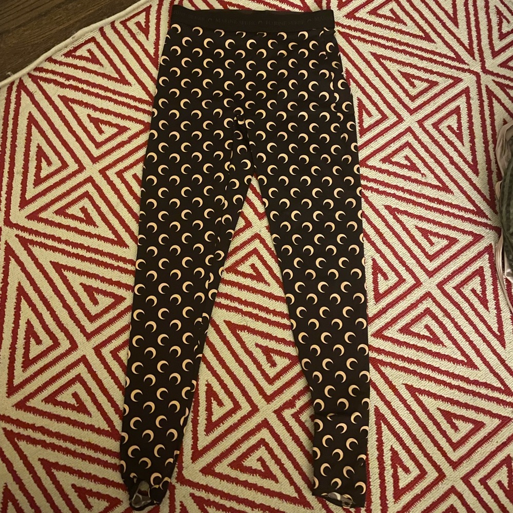Marine Serre Brown all over moon printed leggings